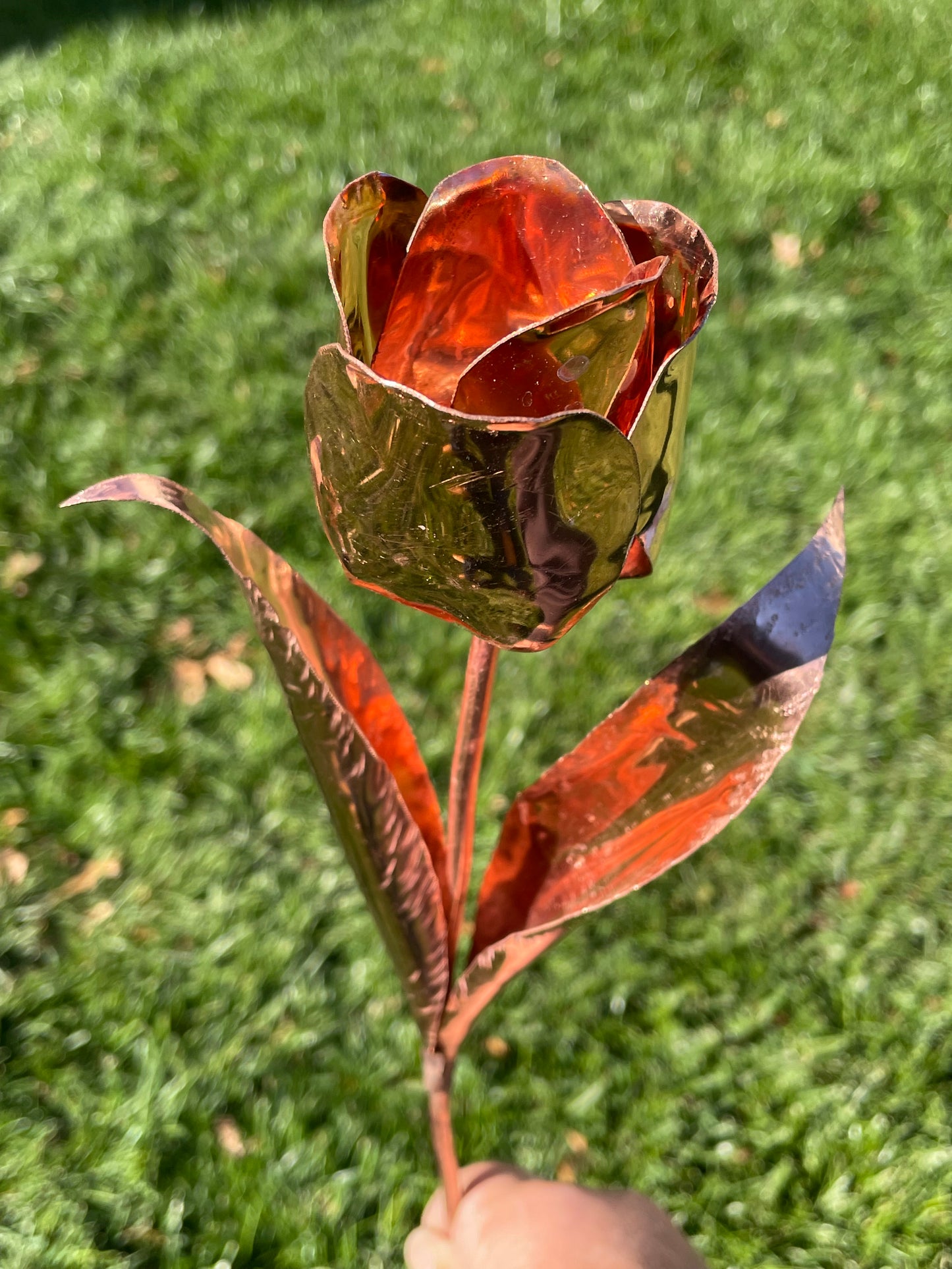 Handmade Copper Rose Flower | Metal Anniversary Gift | Eternal Rose for Home Décor & Romantic Gift