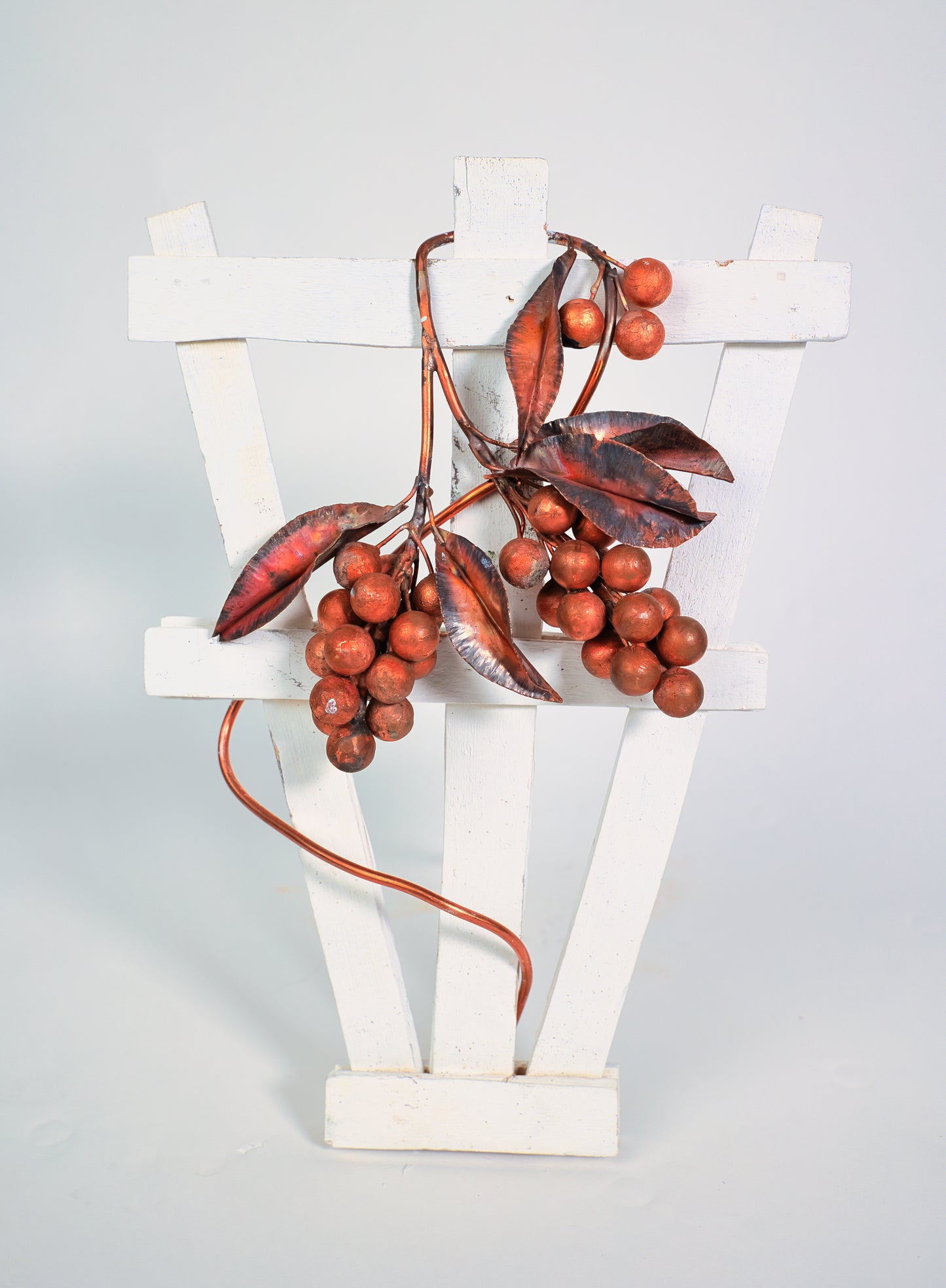 Copper Grape Vines on lattice Board