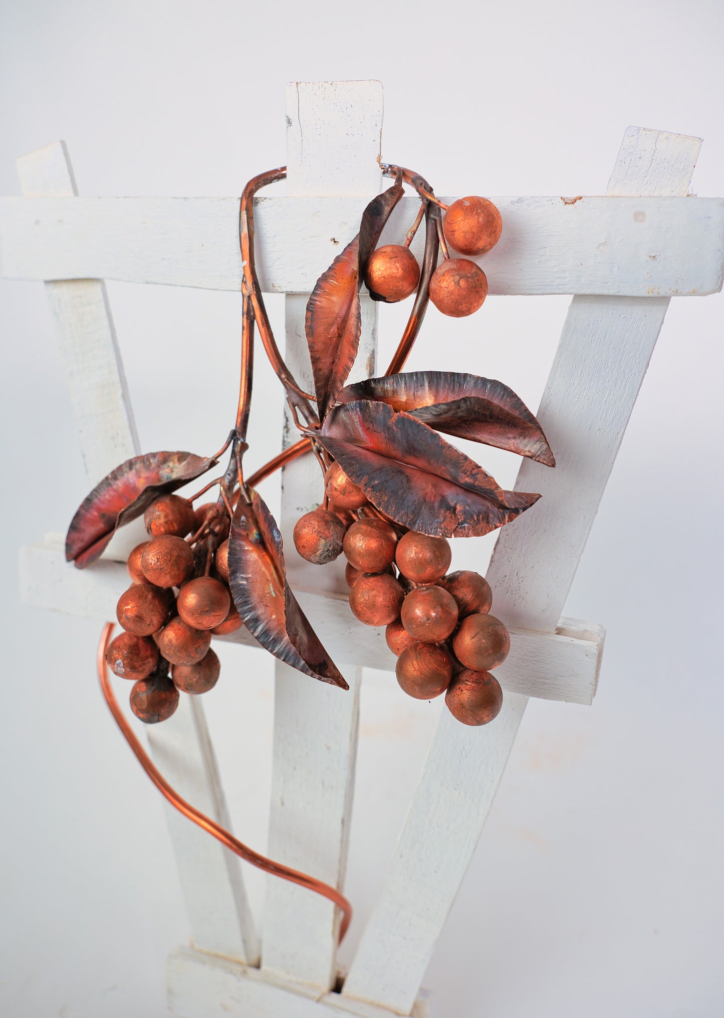 Copper Grape Vines on lattice Board