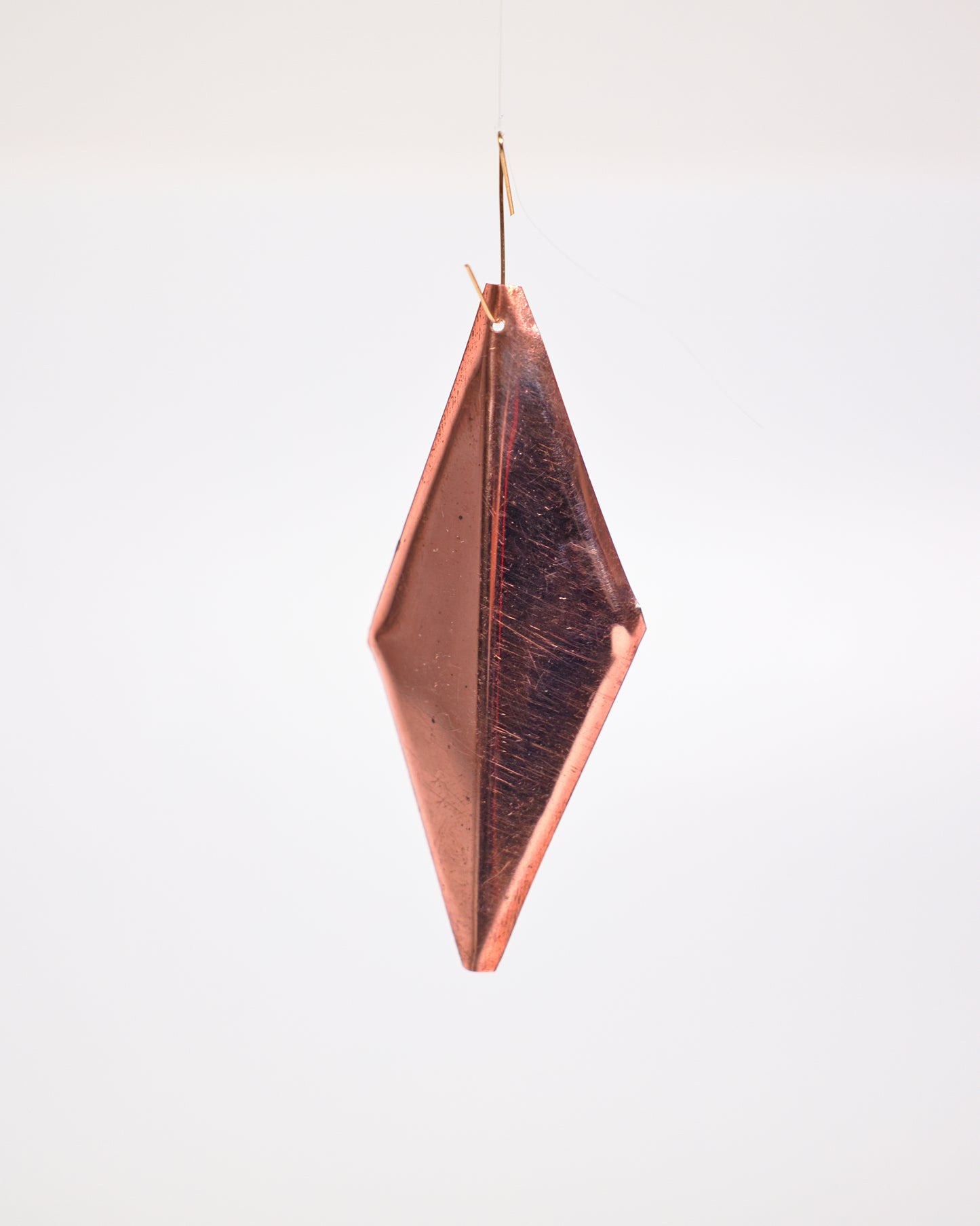 Diamond-Shaped Copper Christmas Ornament