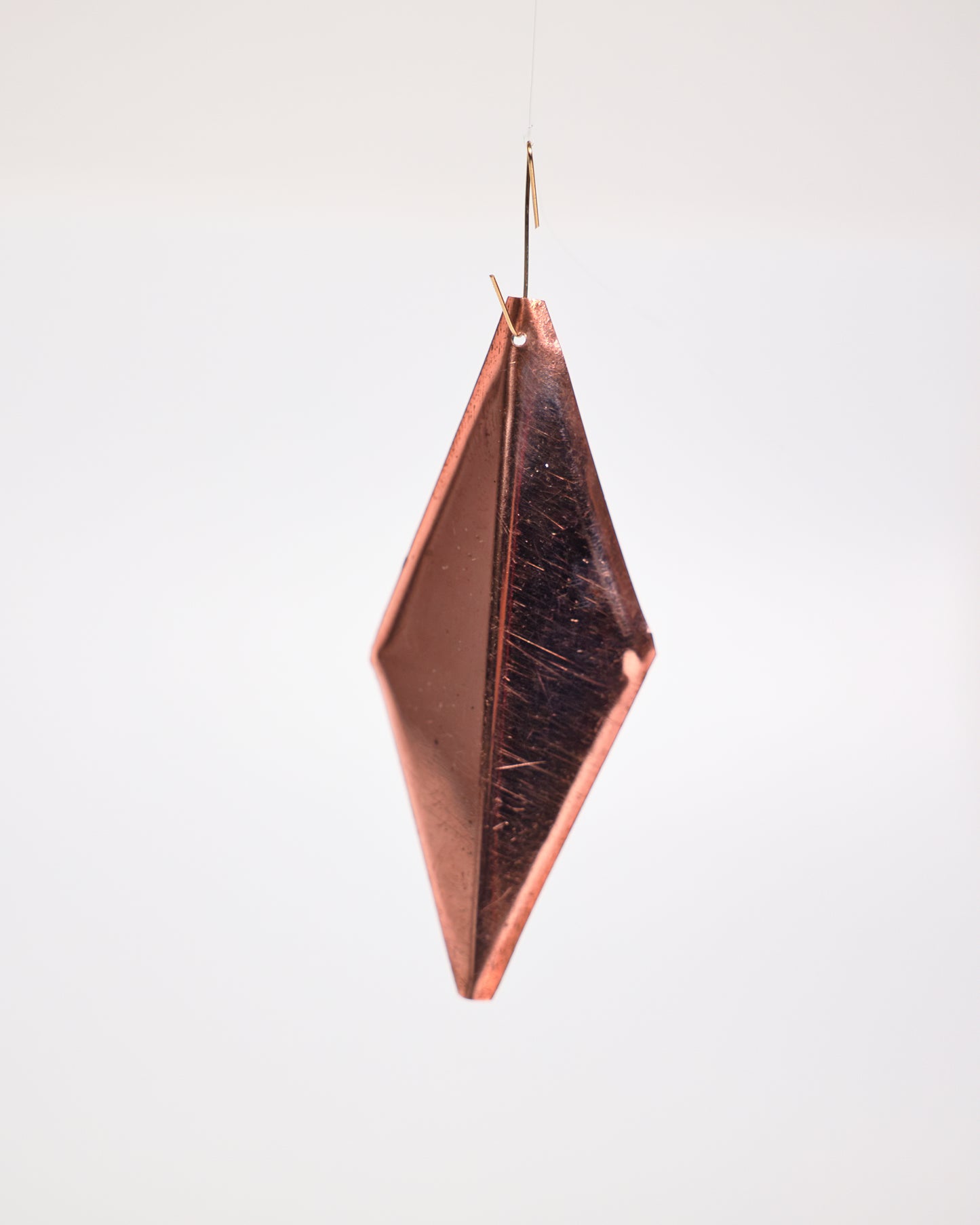 Diamond-Shaped Copper Christmas Ornament