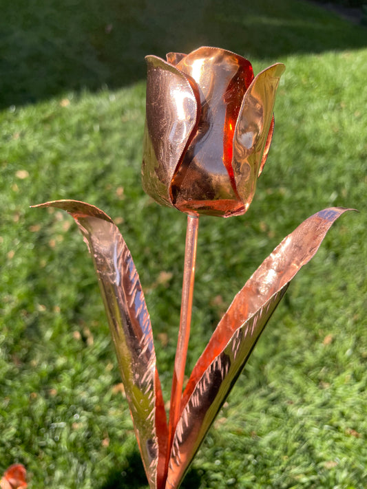 Handmade Copper Rose Flower | Metal Anniversary Gift | Eternal Rose for Home Décor & Romantic Gift