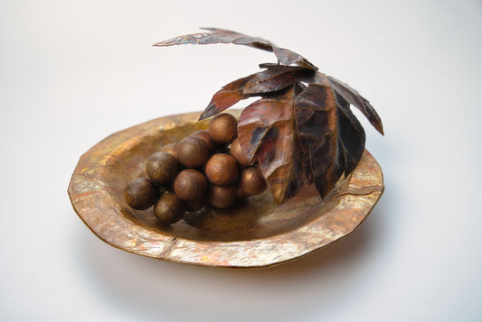 Decorative Copper Grapes and Bowl