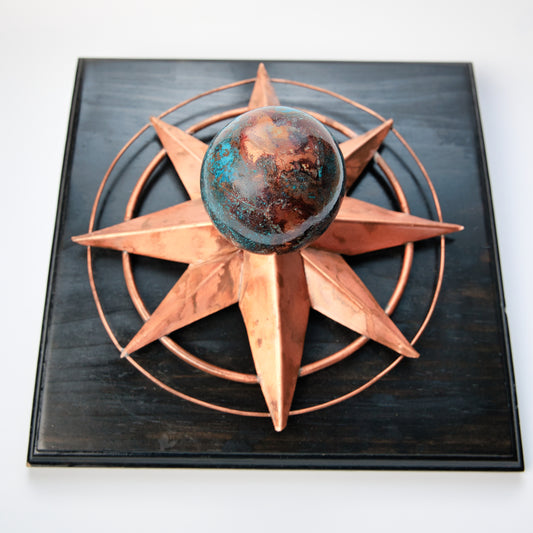 Handcrafted Copper Globe/Compass