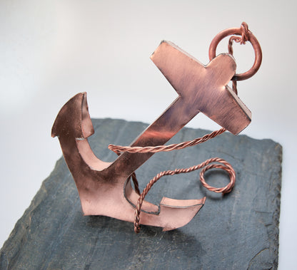 Copper Anchor Sculpture