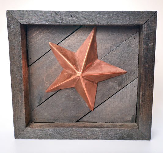 Framed Hand Crafted Copper Star