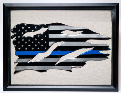 Distressed Blue Line American Flag