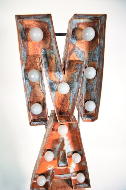 Distressed Lighted Veteran Signs