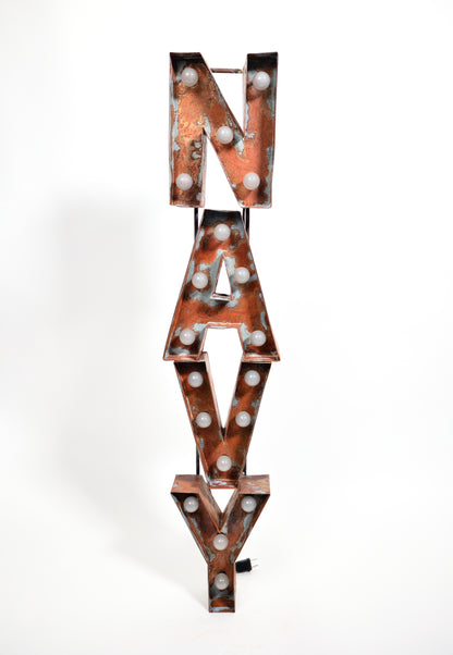 Distressed Lighted Veteran Signs