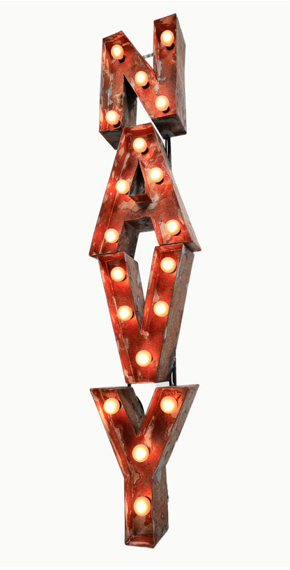 Distressed Lighted Veteran Signs
