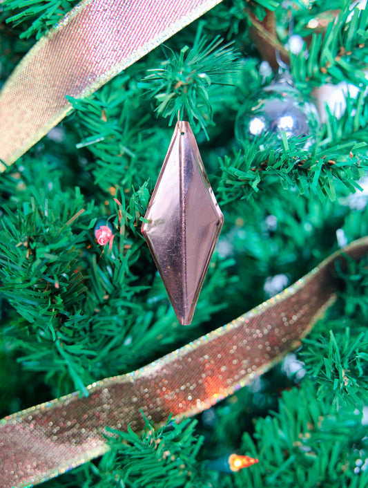 Diamond-Shaped Copper Christmas Ornament