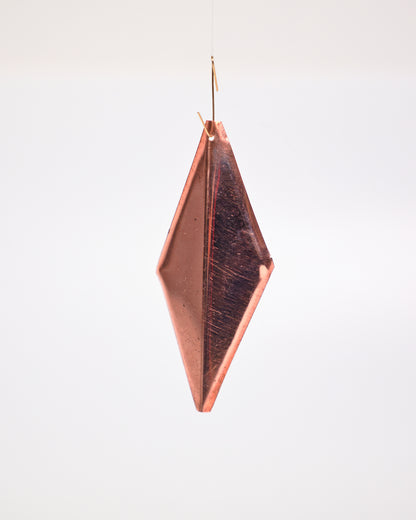 Diamond-Shaped Copper Christmas Ornament