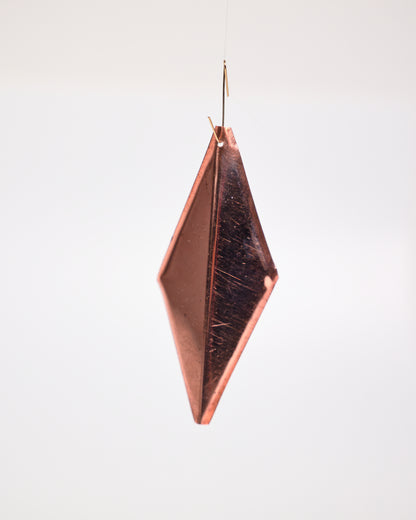Diamond-Shaped Copper Christmas Ornament
